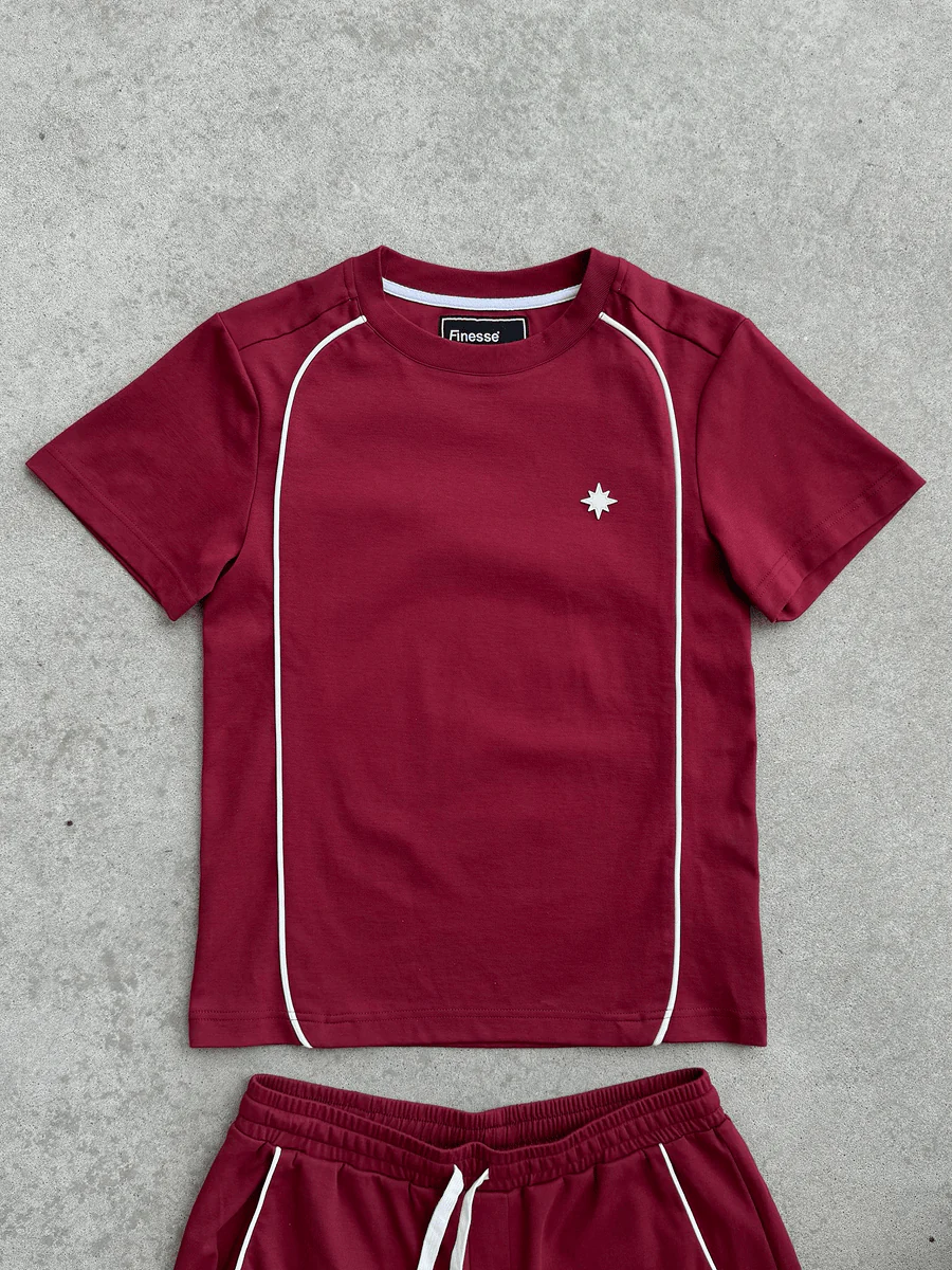 FINESSE* LINE T-SHIRT BORDEAUX - Image 3